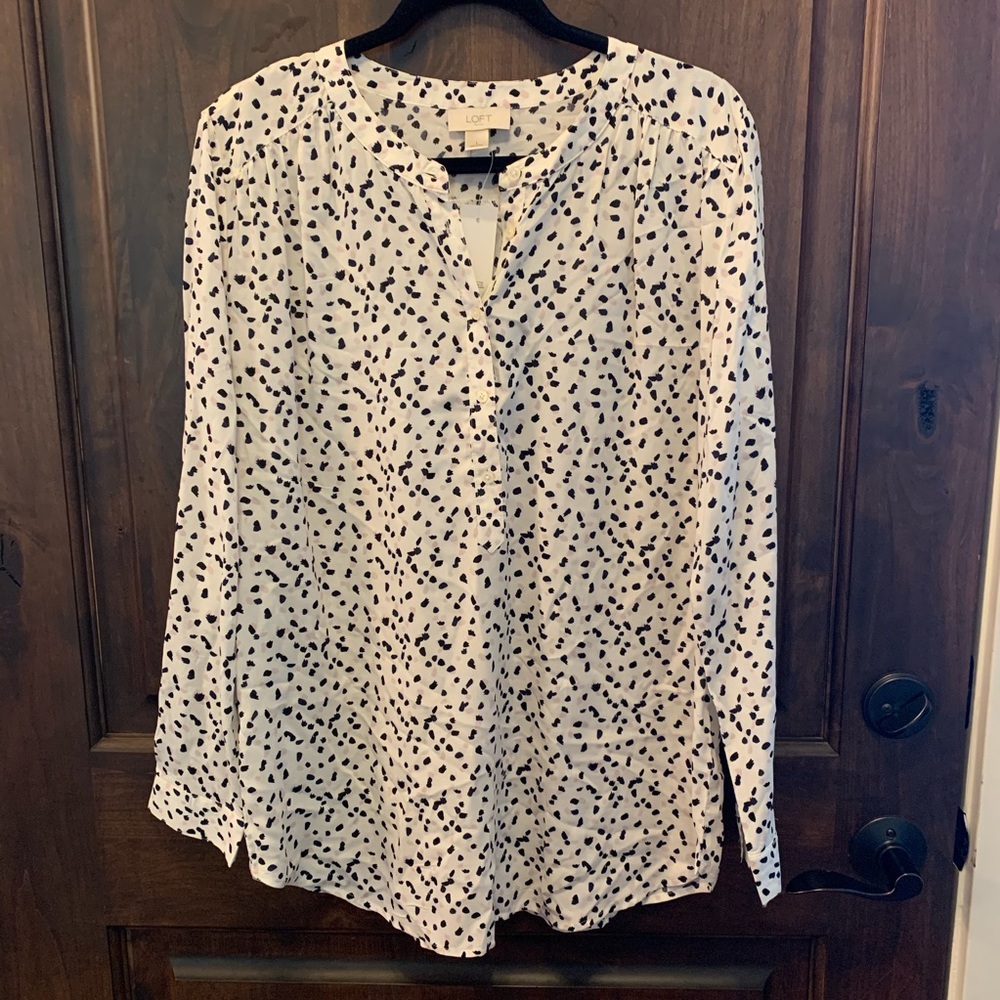 Loft blouse half button up NEW W TAGS